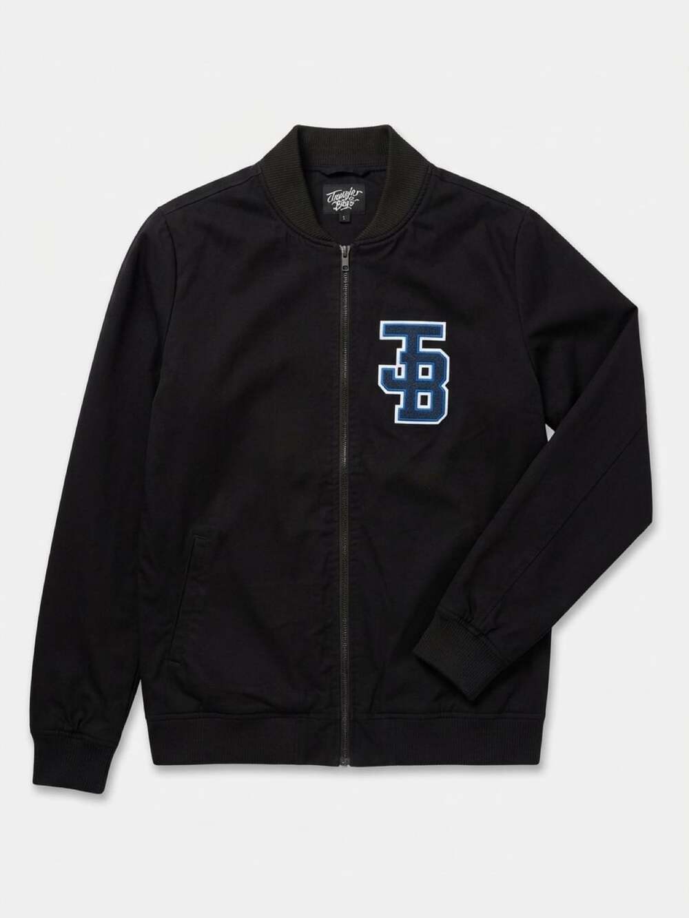 Jungle Boys Bomber Jacket Size L Black JB Logo Varsity Casual